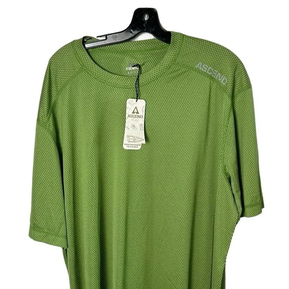 Y2K,NWT, ASCEND Men 2XLT
shirt,Sportwear,active,Green logo,UPF 30, anti-odor,dry - Picture 2 of 16